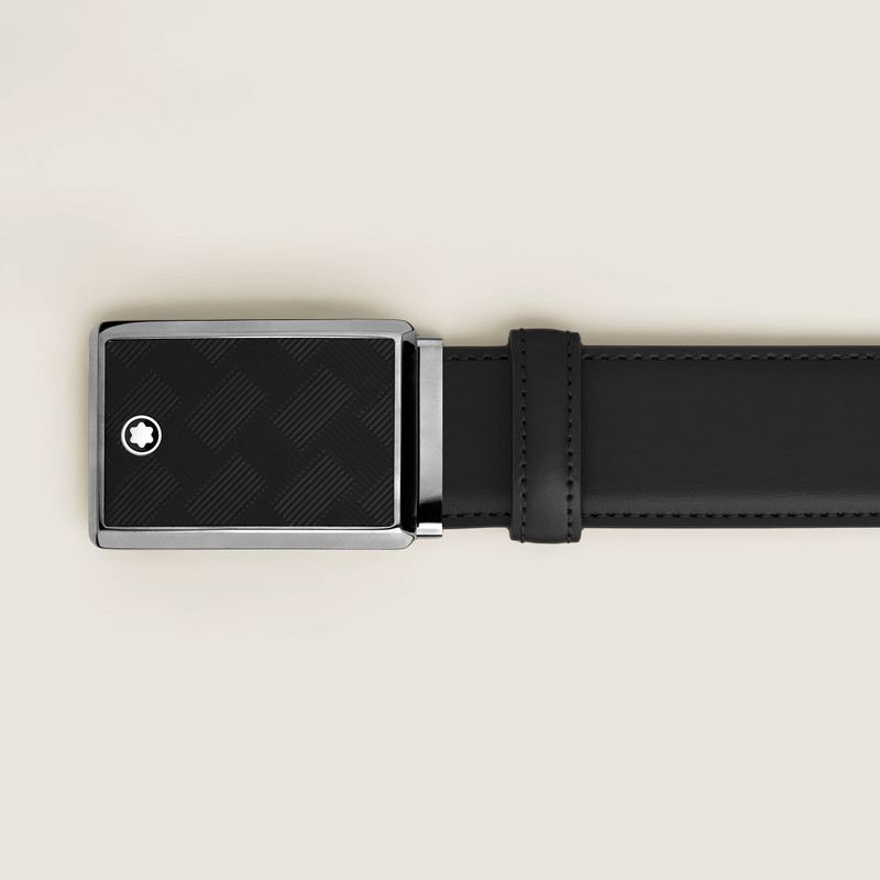 Black 35 mm leather belt 3