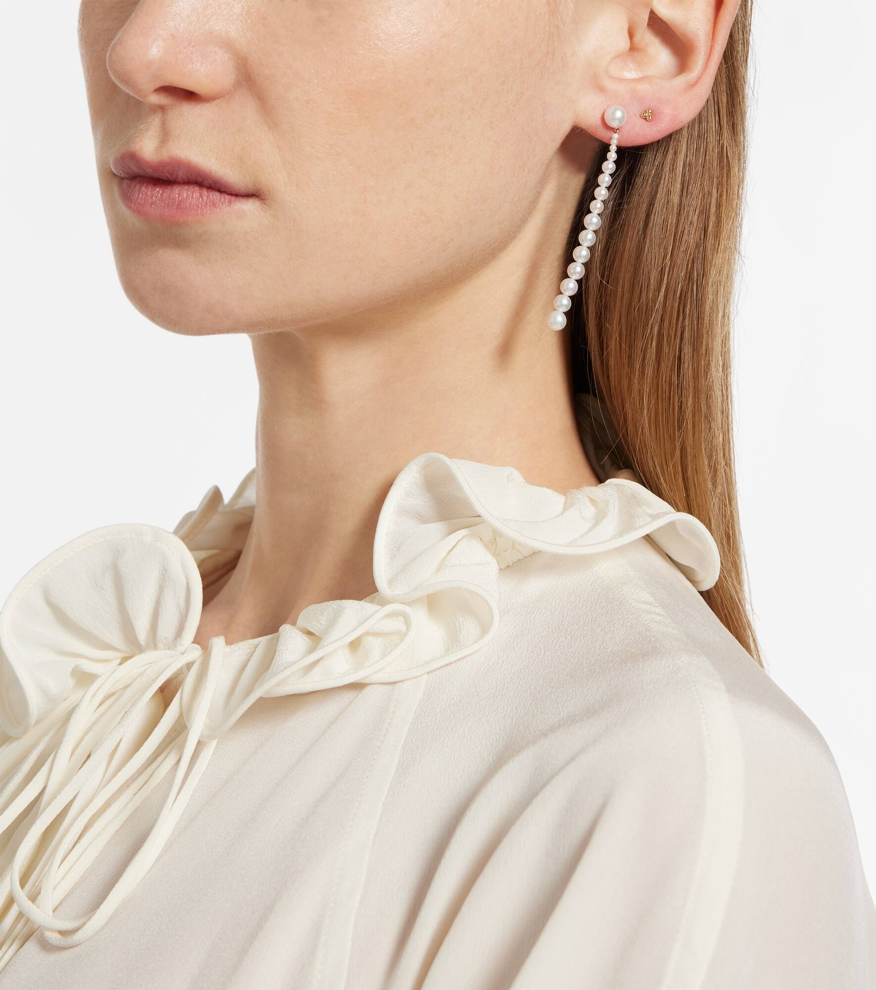 Piazza 18kt gold drop earrings with freshwater pearls - 5