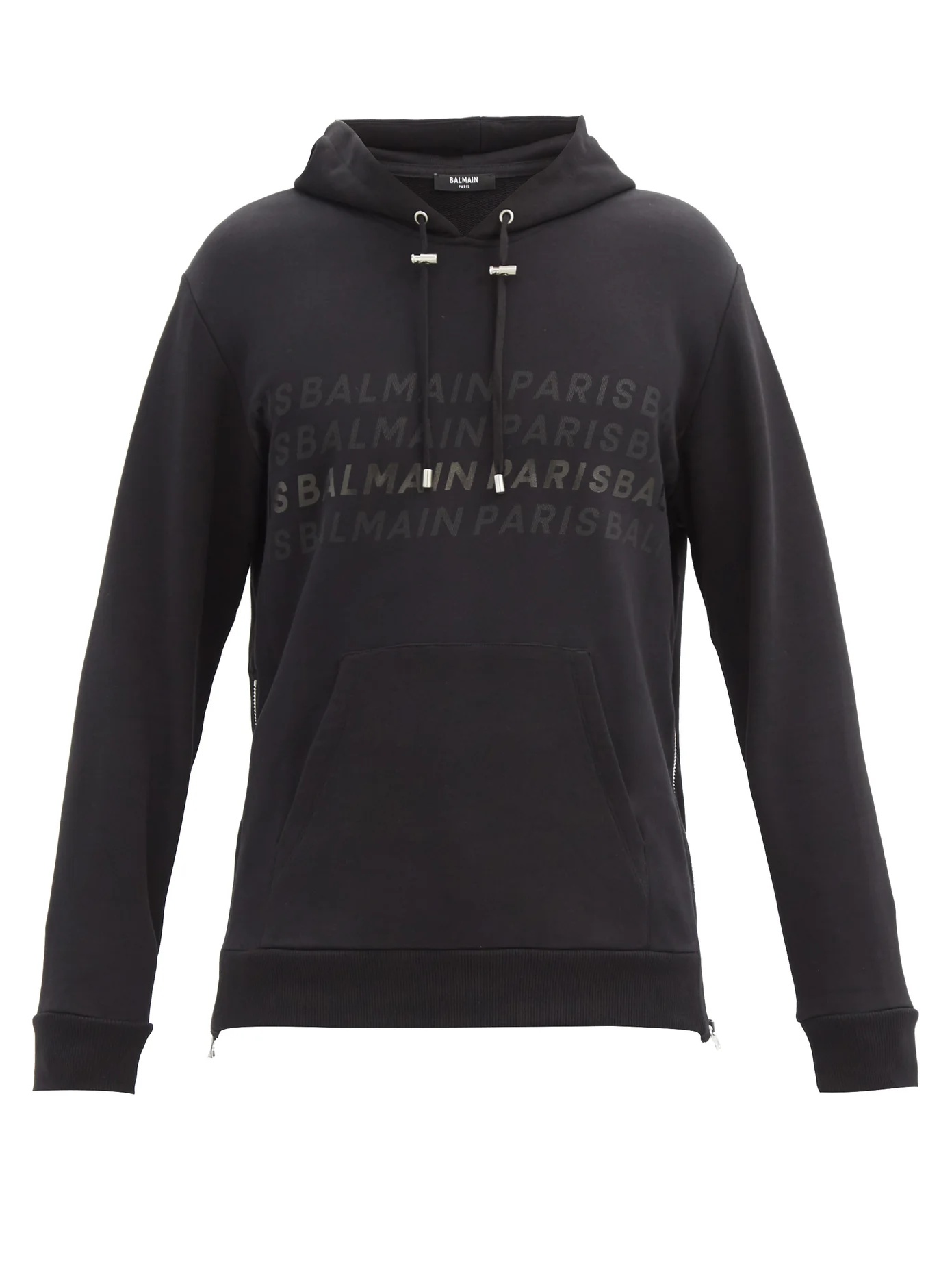 Logo-print cotton-blend jersey hooded sweatshirt - 1