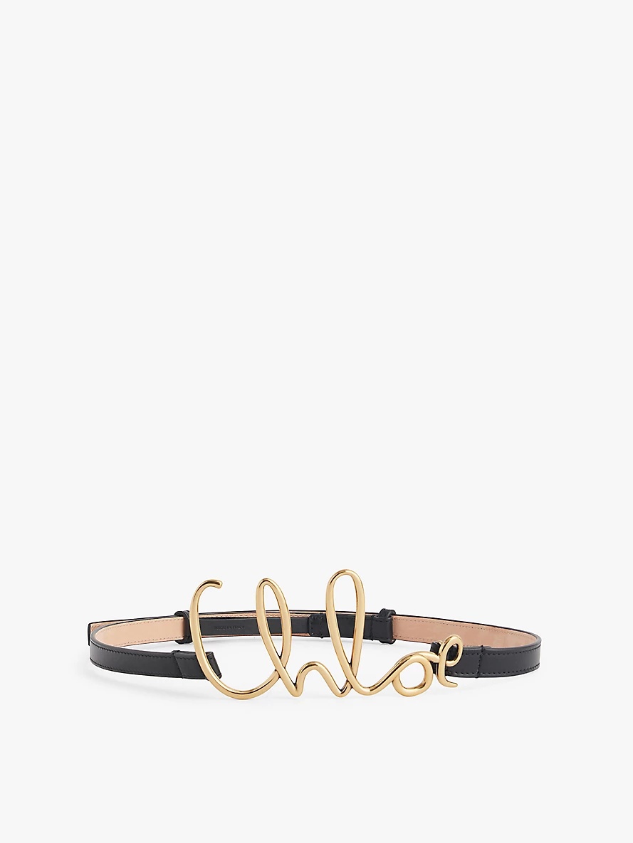 Chloe script-hardware leather belt - 1