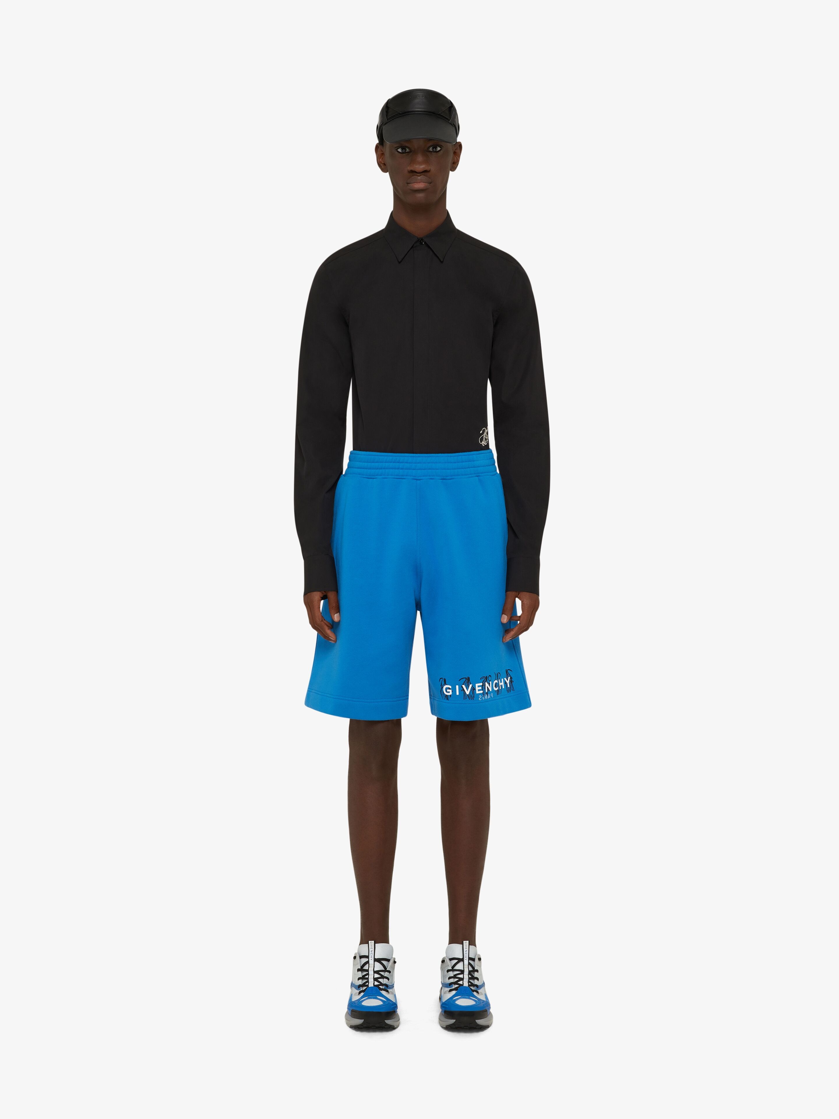 GIVENCHY REVERSE BERMUDA IN FELPA WITH REAPER PRINT - 2