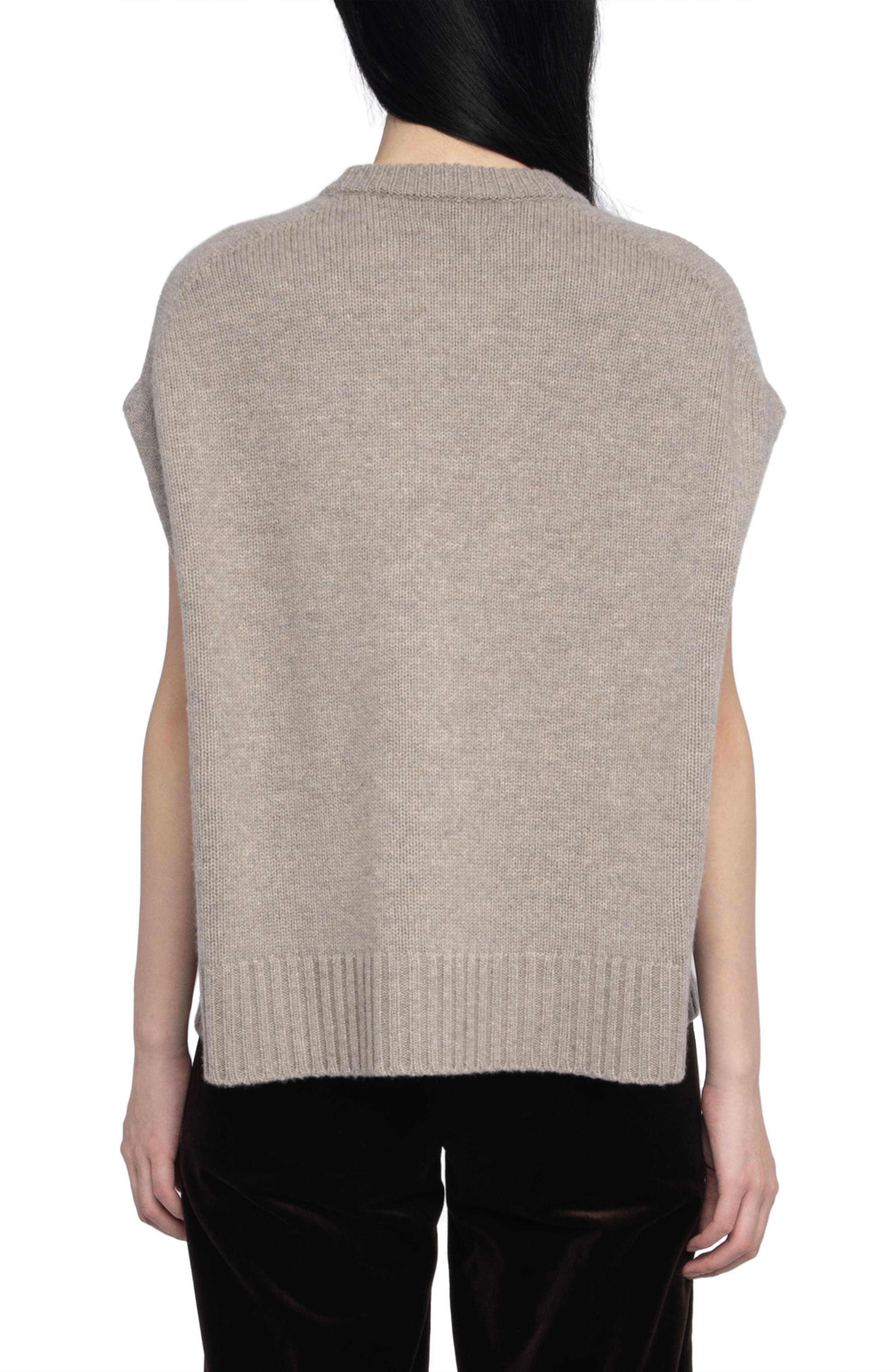 Zadig & Voltaire Darcy Short Sleeve Wool & Cashmere Sweater in Avoine at Nordstrom - 2