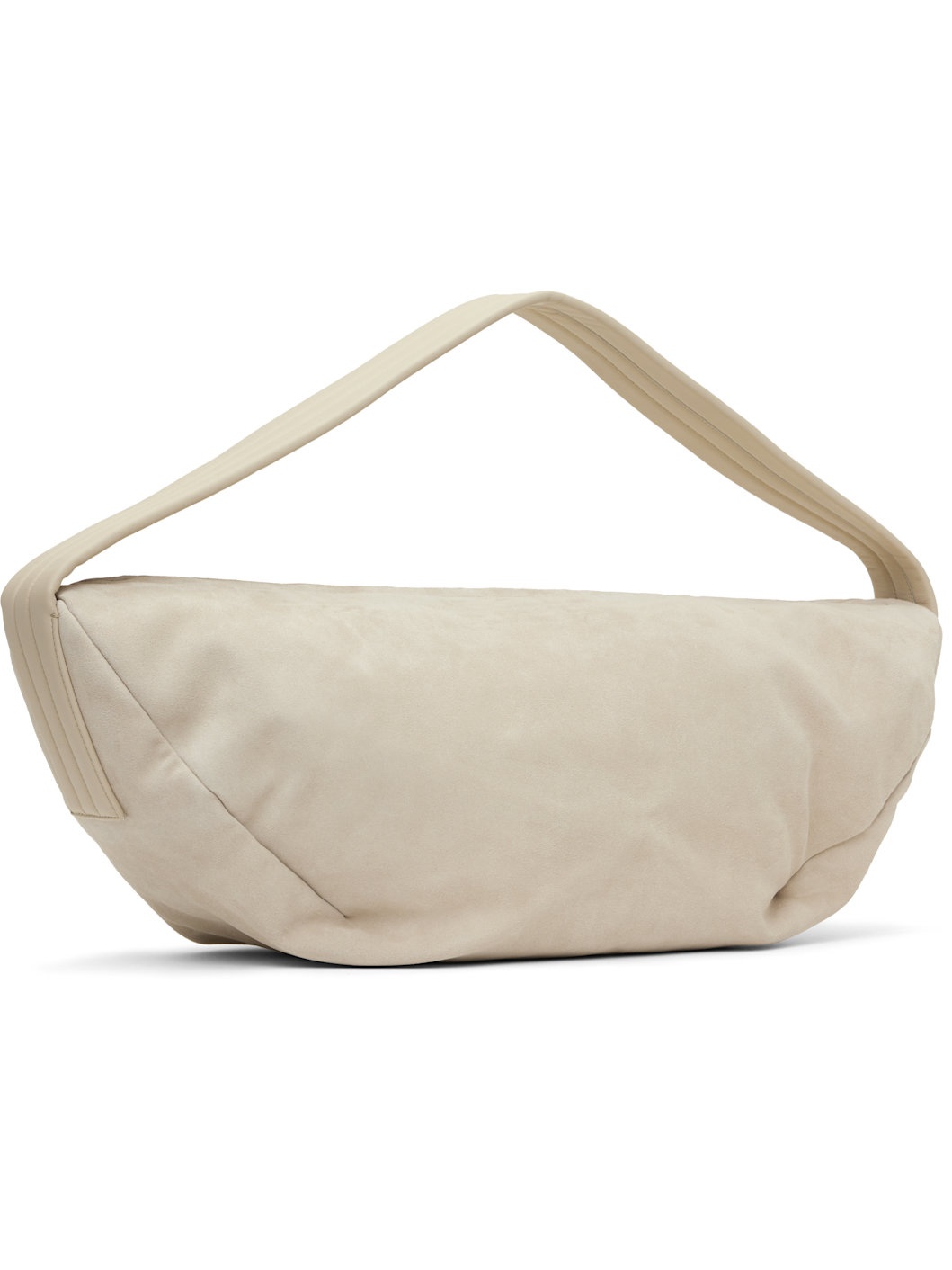 Beige Suede Shell Bag - 3