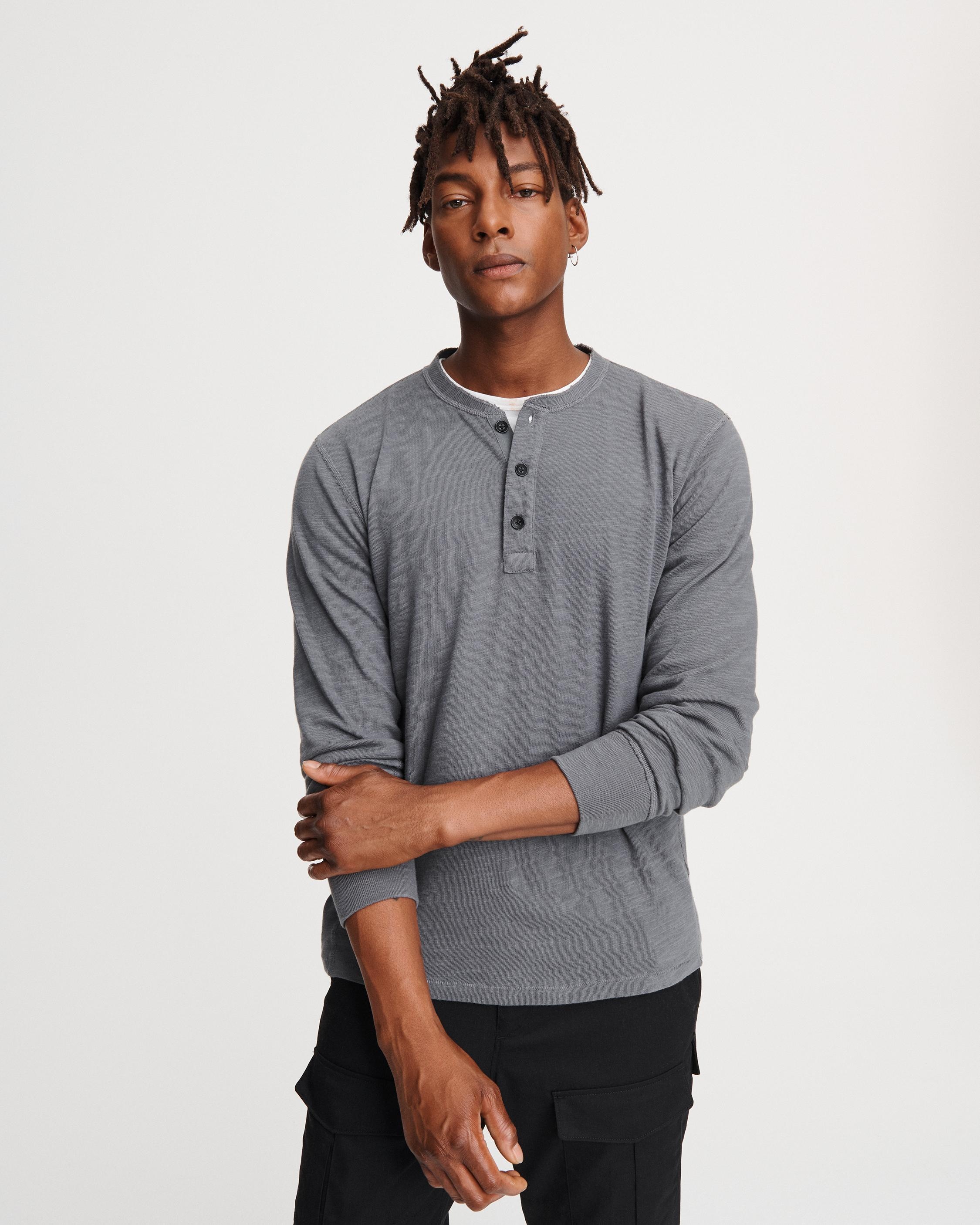 Classic Flame Long Sleeve Henley
Cotton T-Shirt - 1