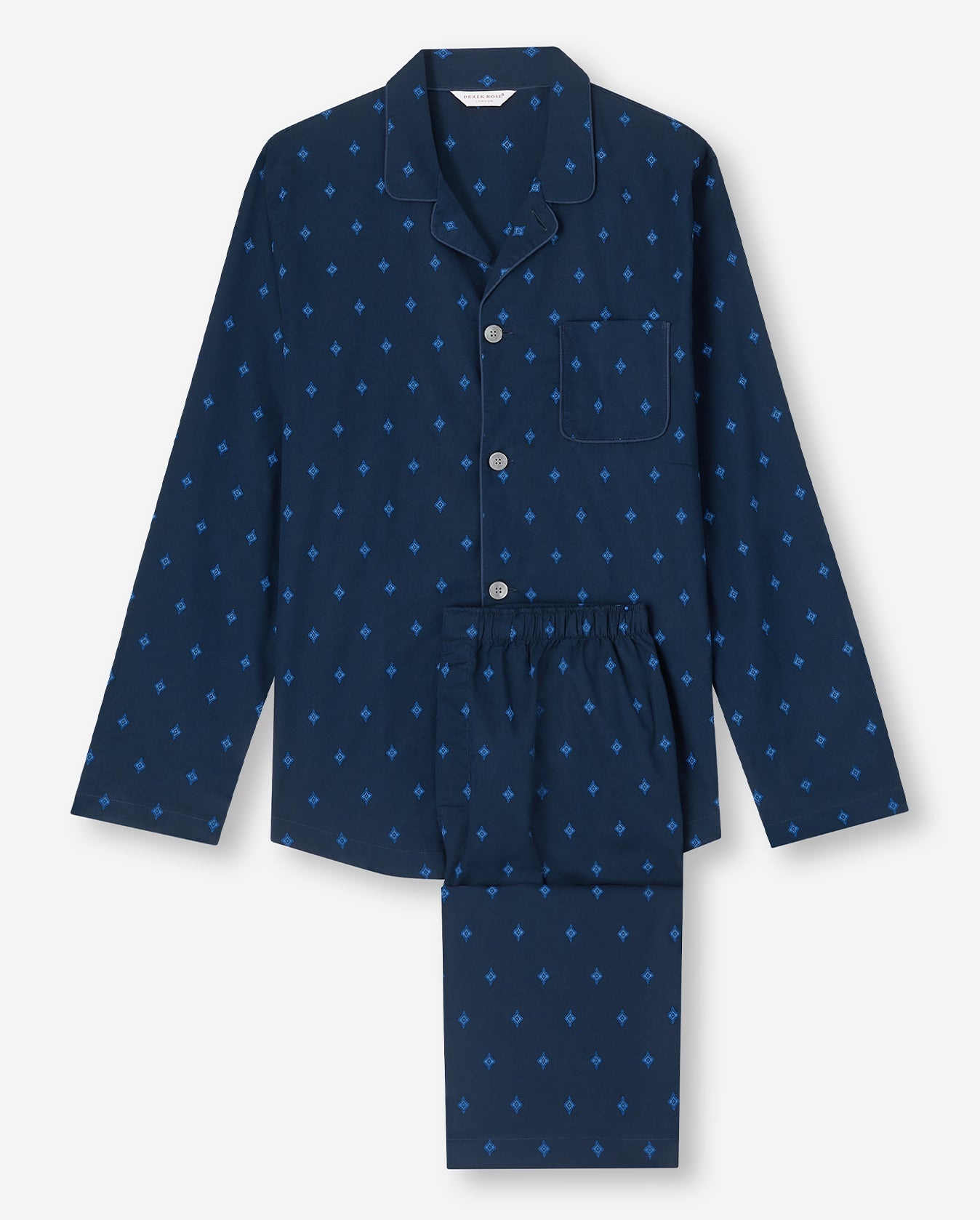 Nelson Paisley Cotton Modern Fit Pyjama Set - Navy - 1