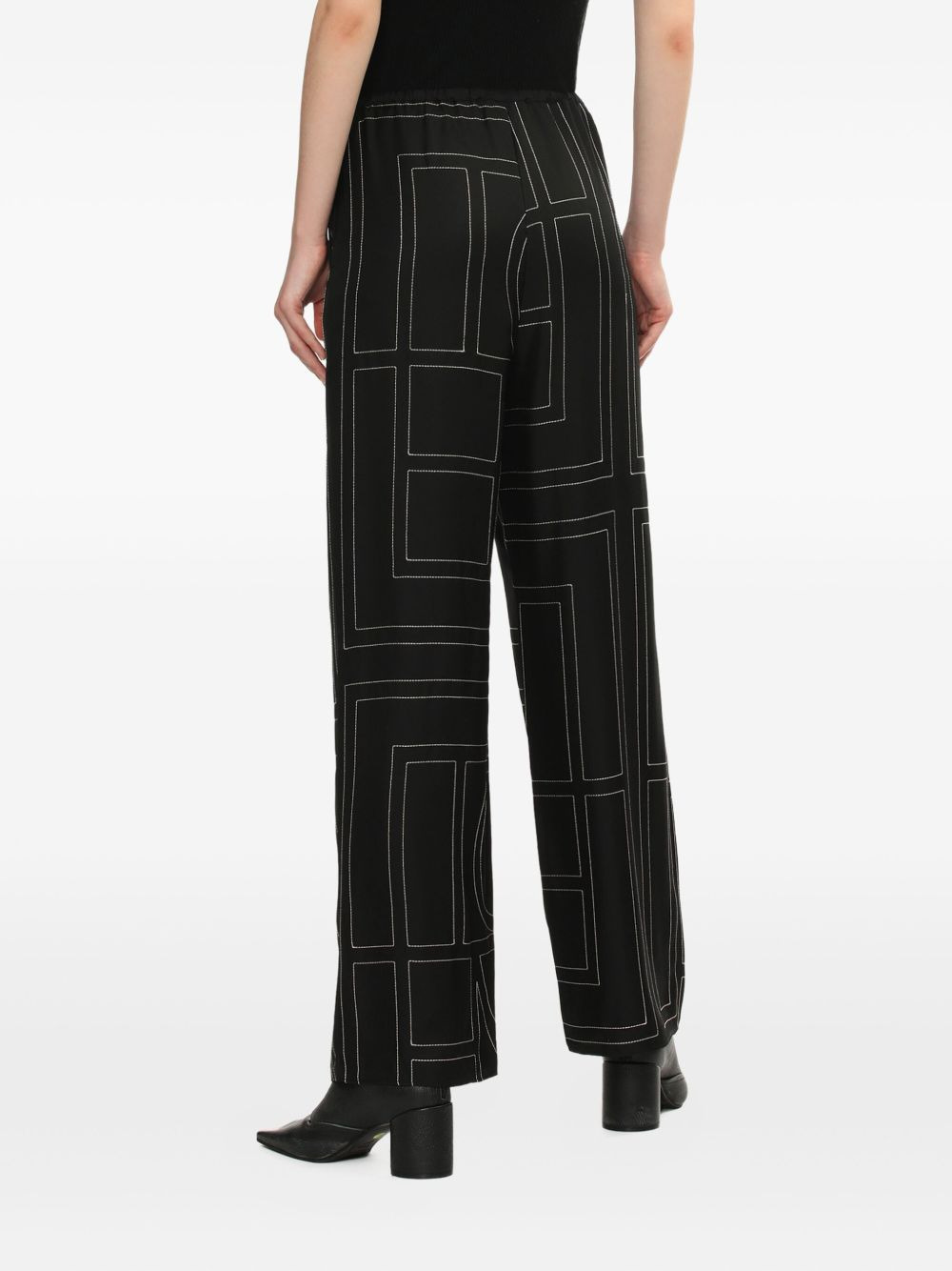 monogram geometric trousers - 3
