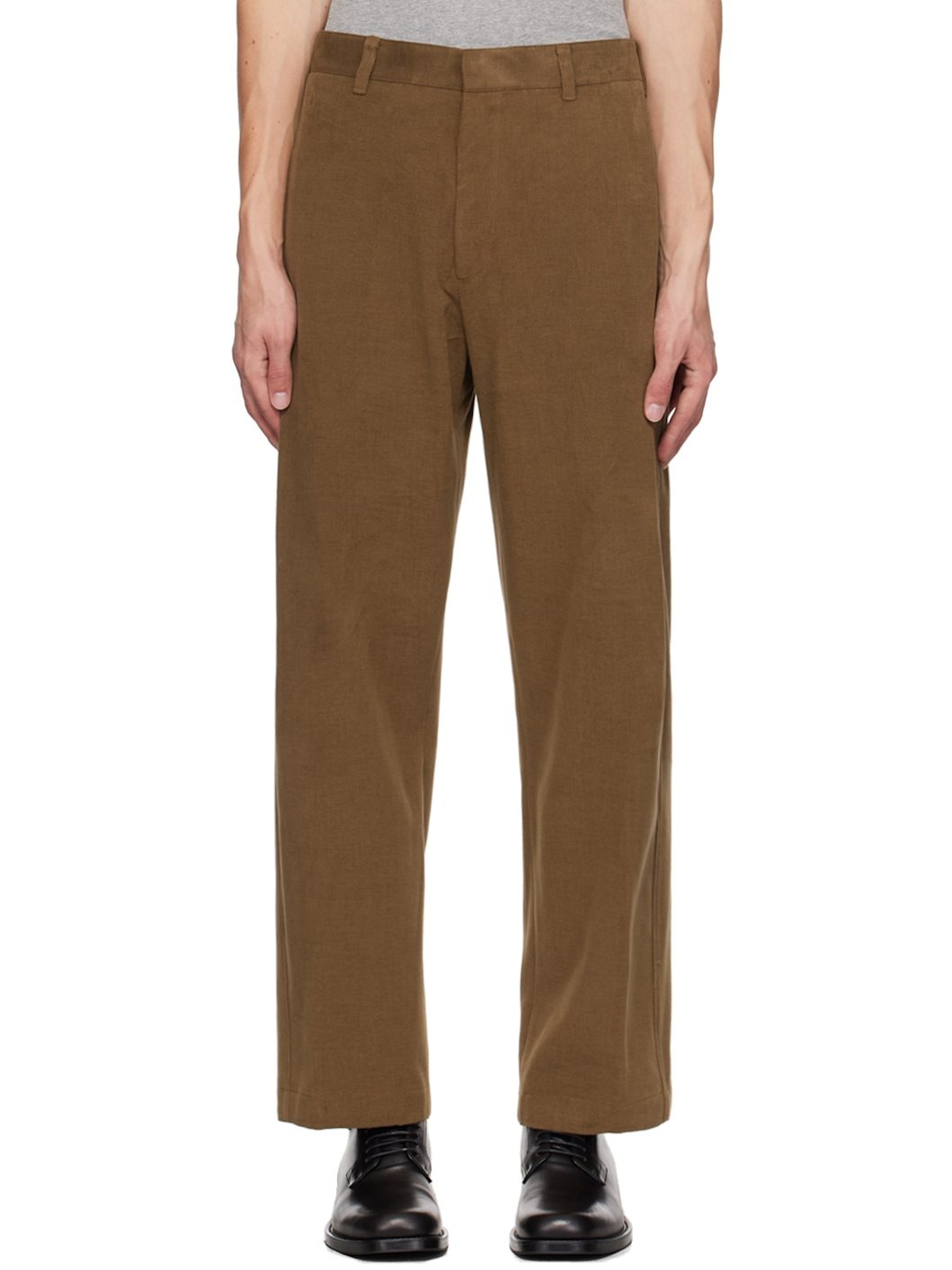 Brown Pleated Trousers - 1