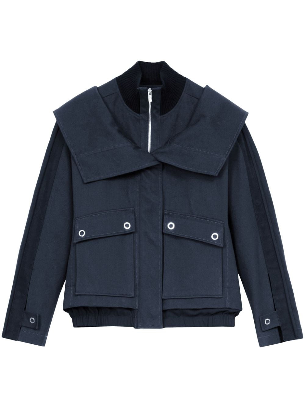layered cotton utility jacket - 1