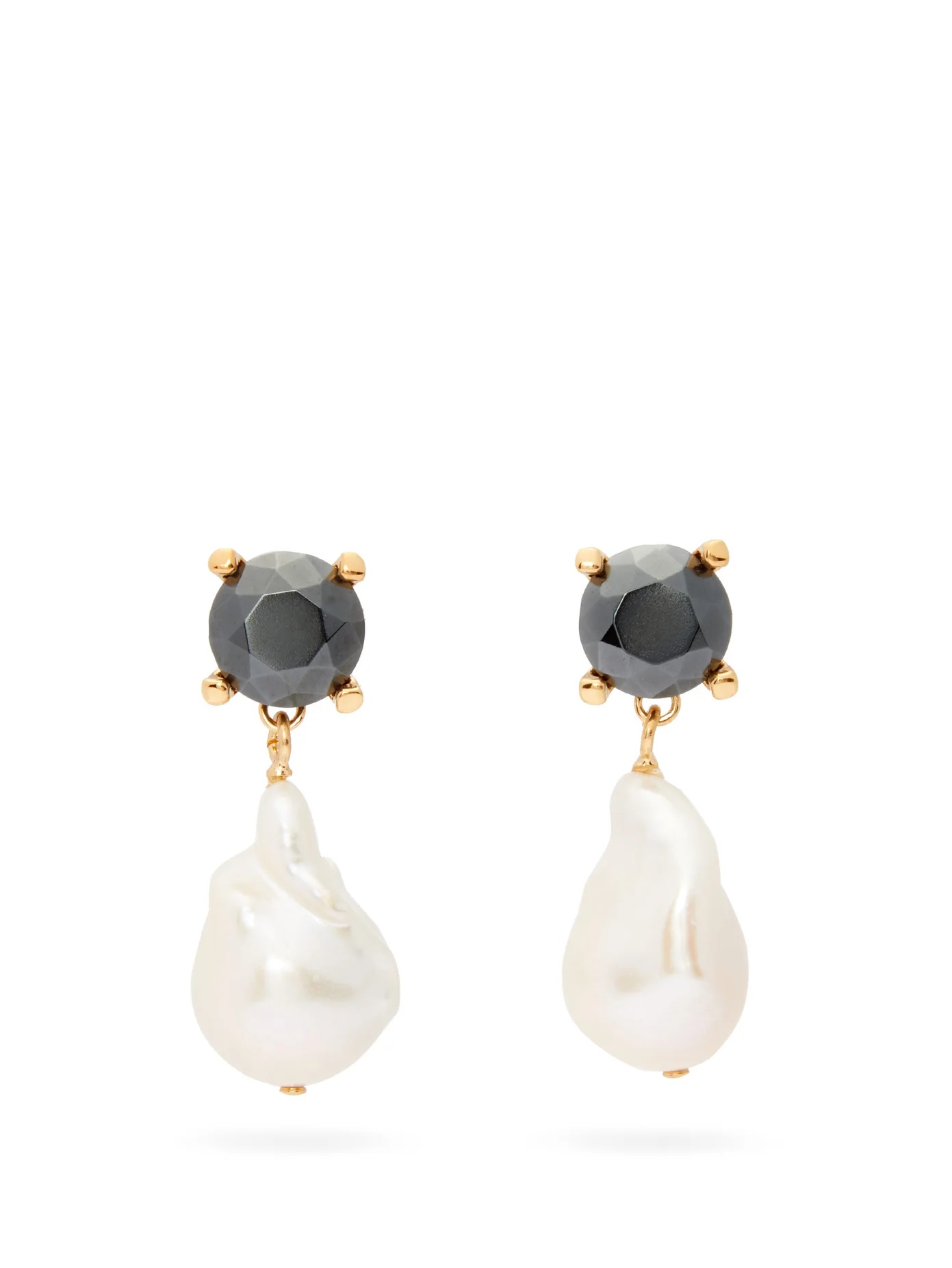 Crystal and baroque-pearl earrings - 1