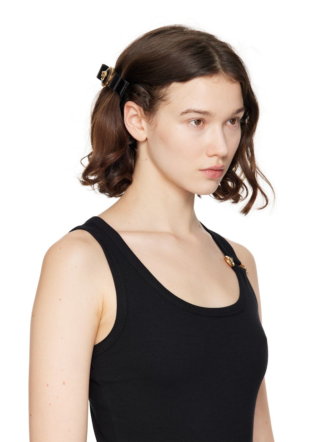 Black Gianni Ribbon Hair Clip - 3