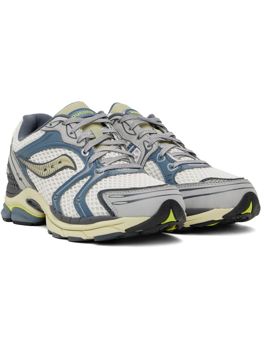 White & Blue Progrid Triumph 4 Sneakers - 4
