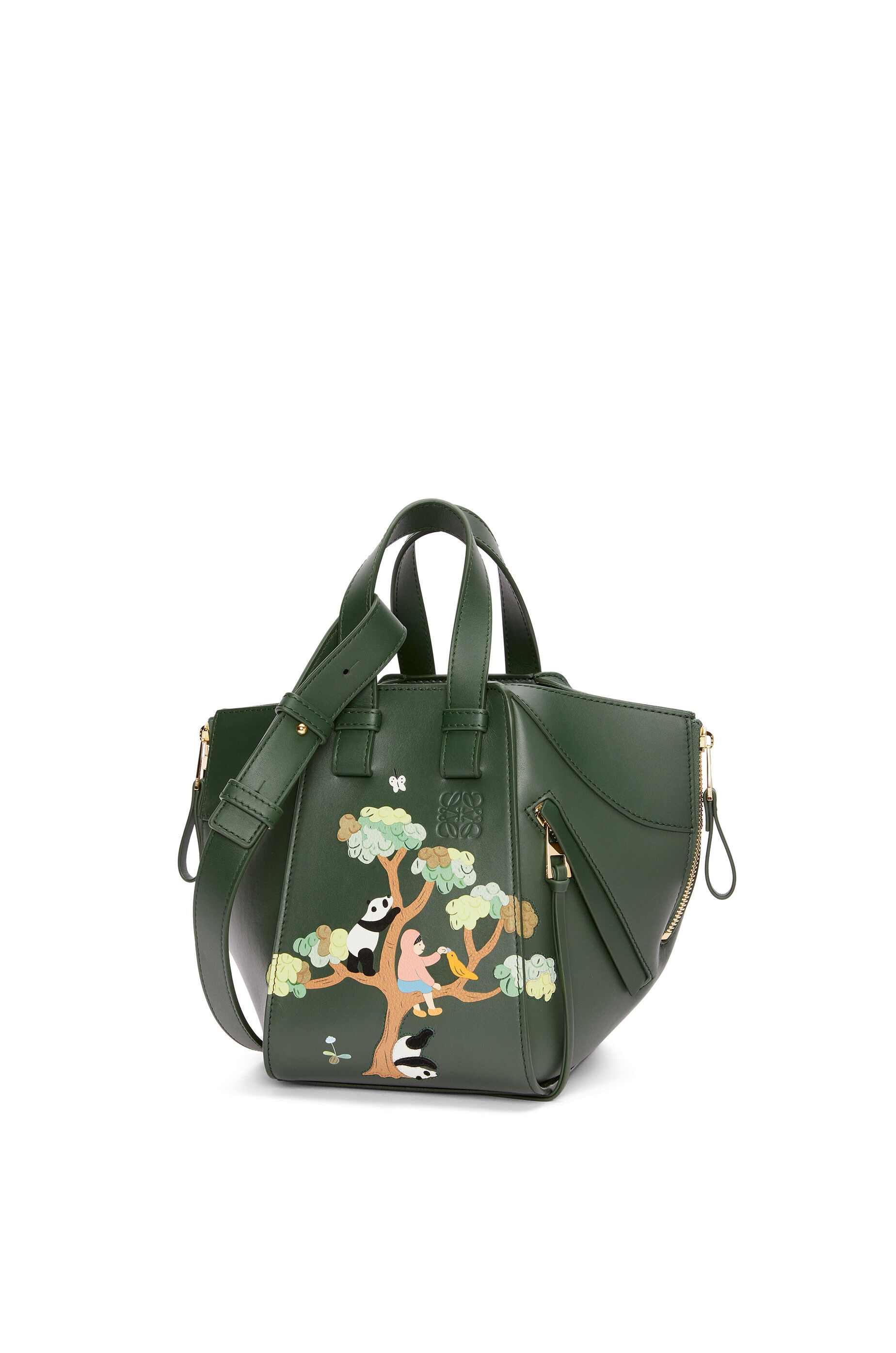 Panda compact Hammock bag in satin calfskin - 2