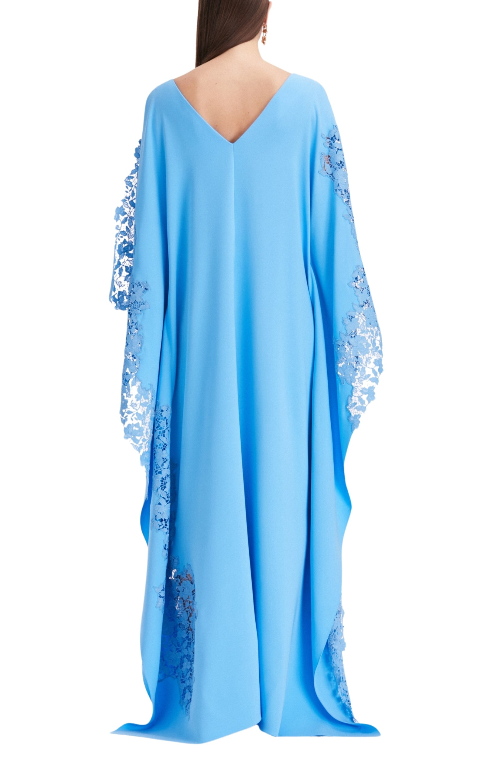 Gardenia-Lace Silk-Georgette Caftan Gown - 4