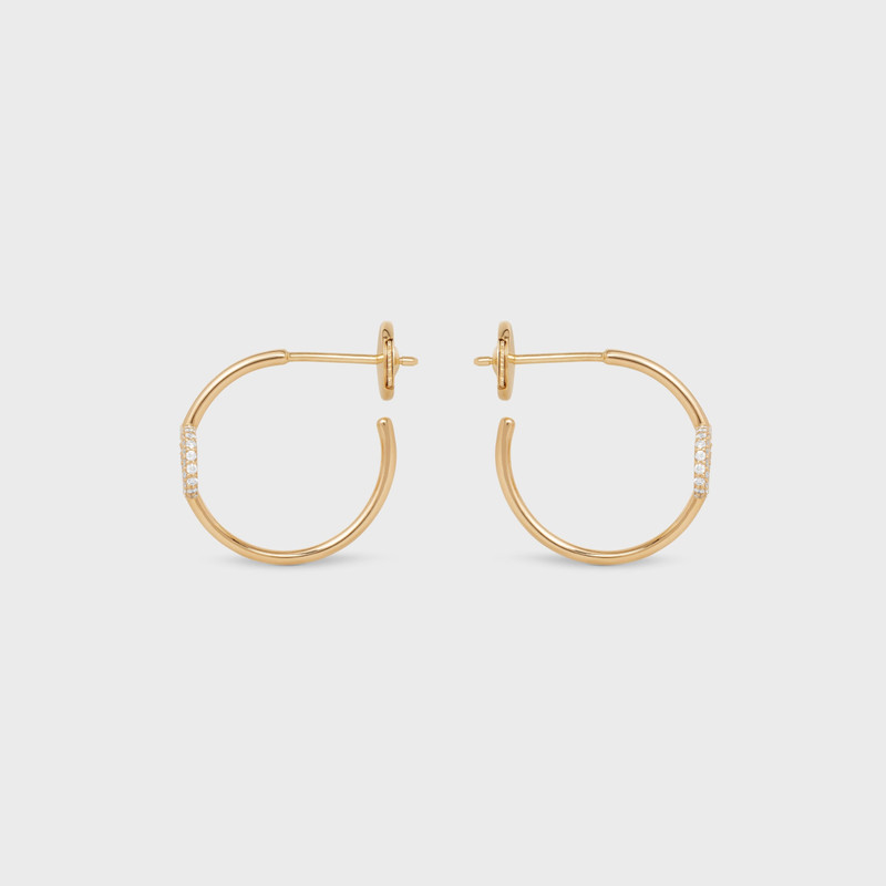 Maillon Triomphe Hoops in Yellow Gold and Diamonds 3