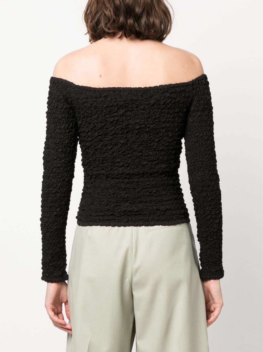 off-shoulder smock-effect top - 4
