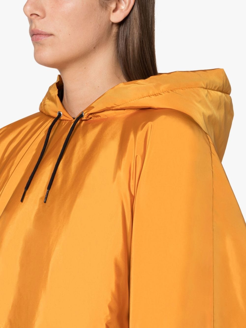 SIMA POP ORANGE NYLON HOODED PONCHO - 5