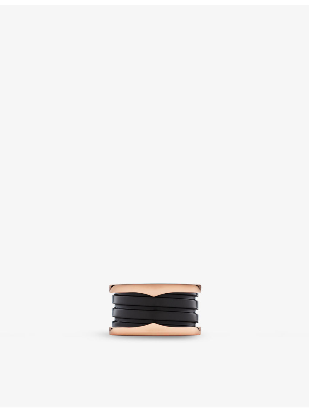 B.zero1 four-band 18ct rose-gold and ceramic ring - 4