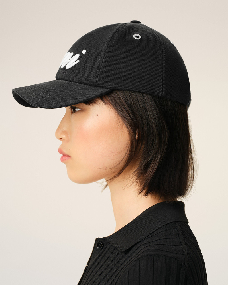 BLACK COTTON AMI FELT PATCH CAP 5