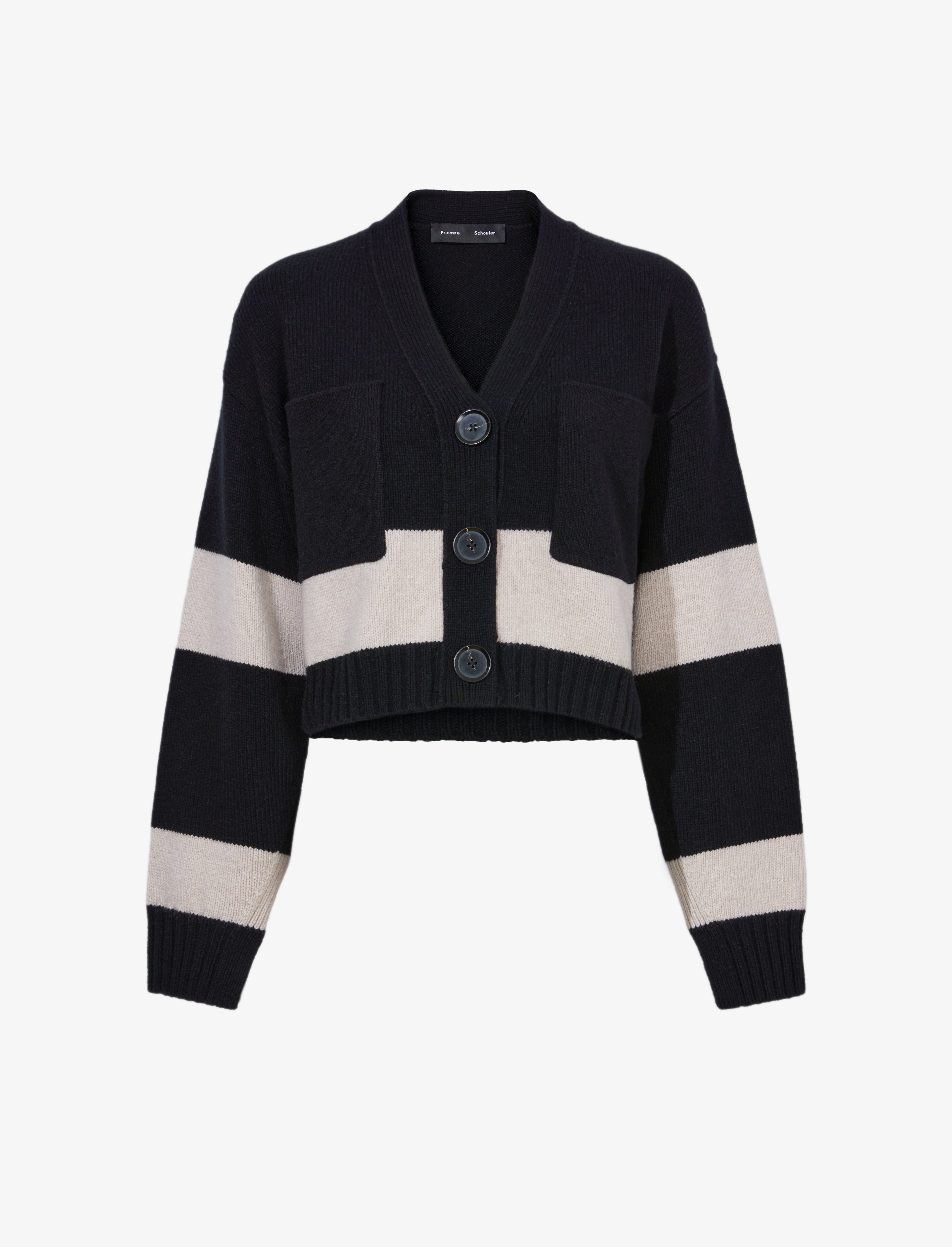 Sofia Cardigan in Striped Cashmere - 1