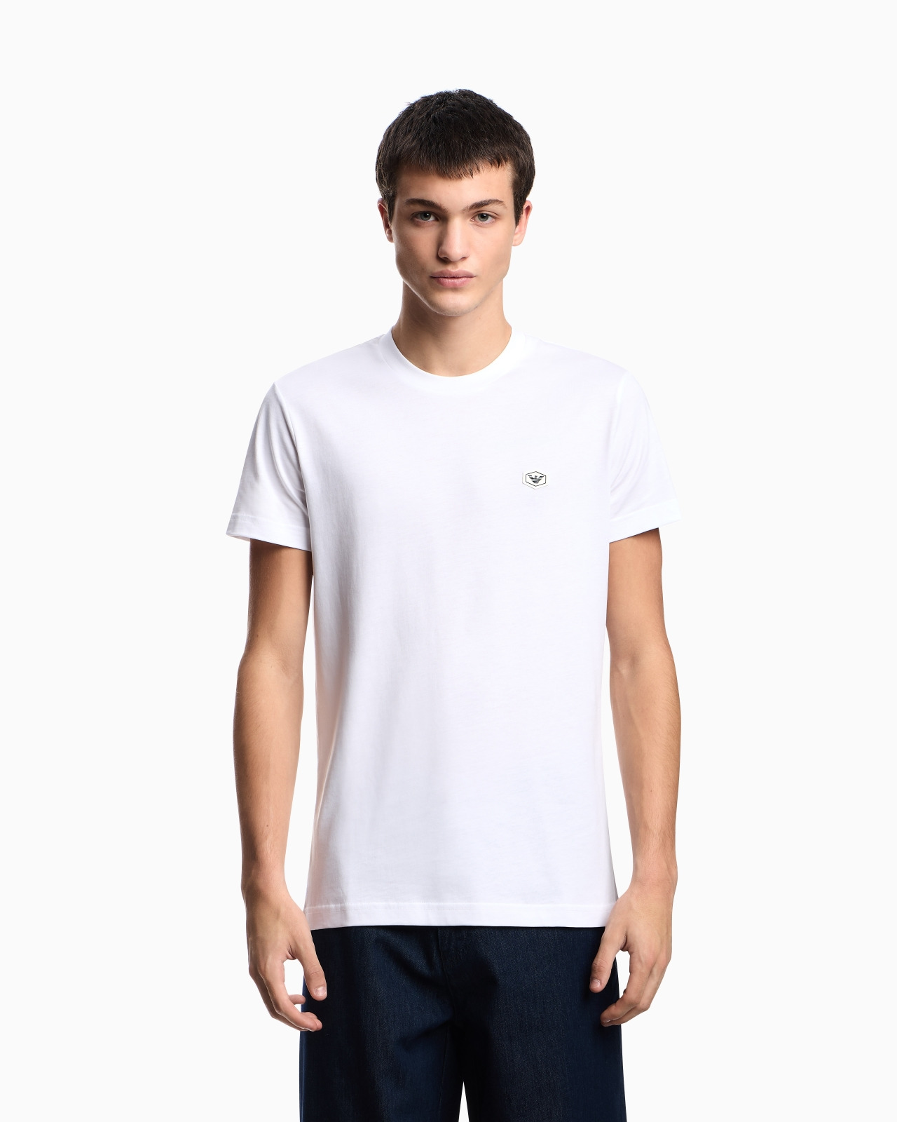 Supima jersey T-shirt with micro logo patch - 4