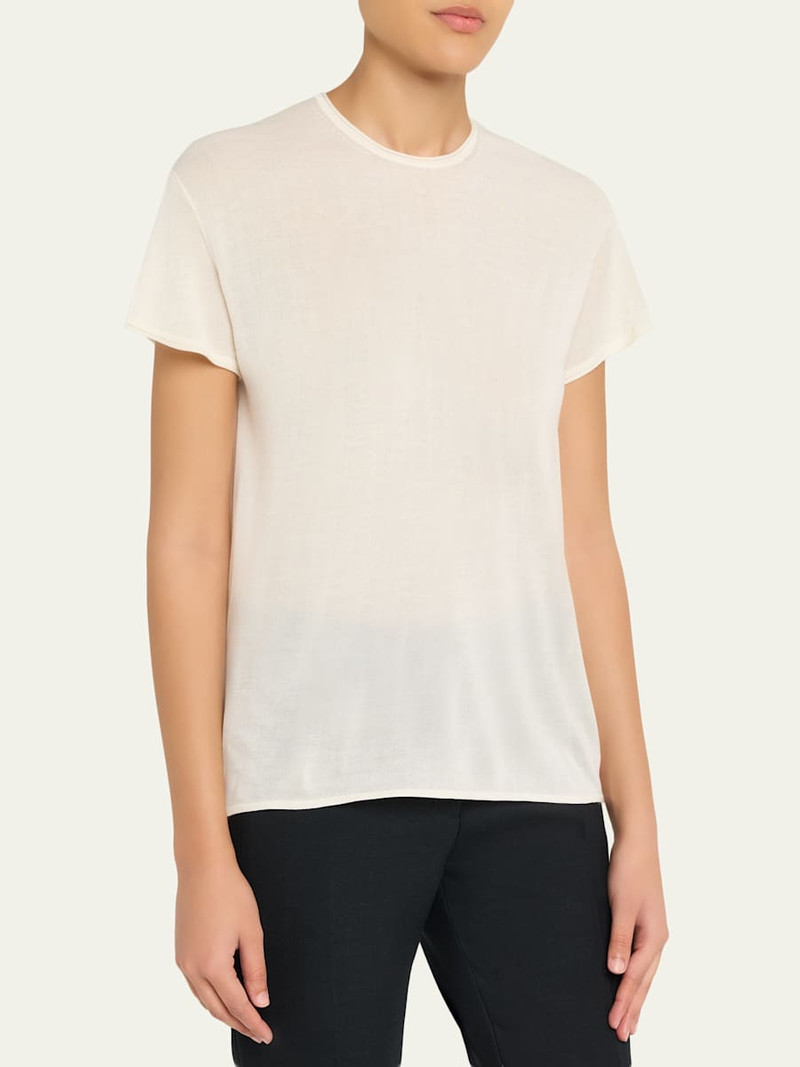 Short-Sleeved Silk and Cotton T-Shirt 4