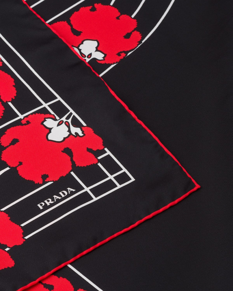 Prada Printed twill scarf outlook