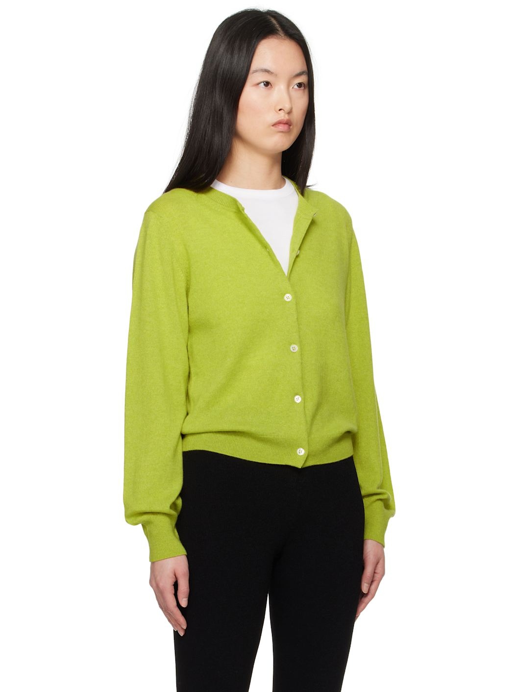 Green Enya Cashmere Cardigan - 2