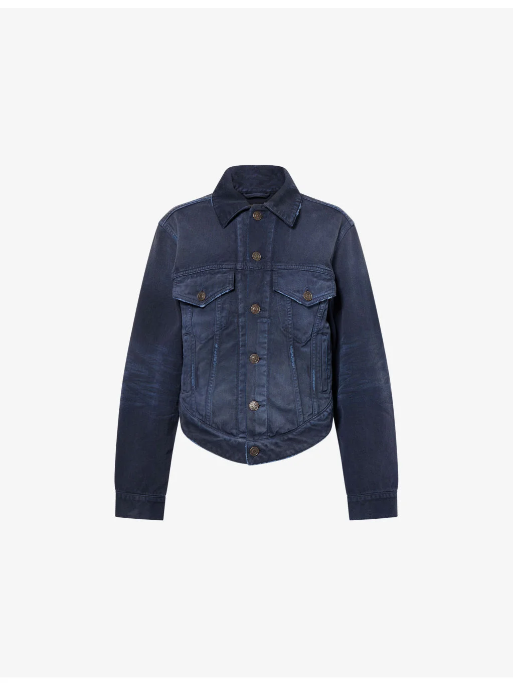 Curved-Waistband Denim Jacket - 1