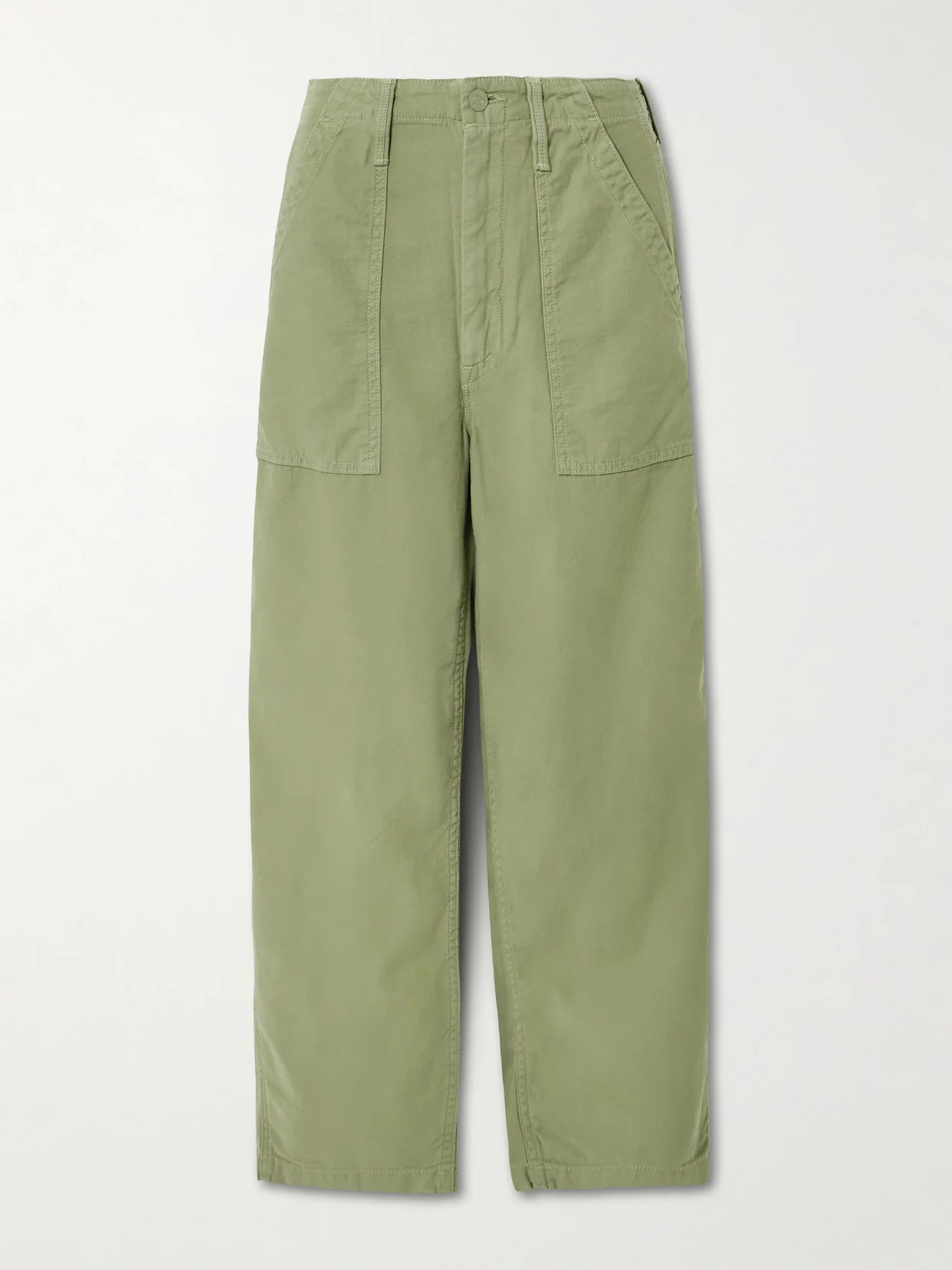 The Fangirl Fatigue Flood Cotton-canvas Barrel-leg Pants - 1