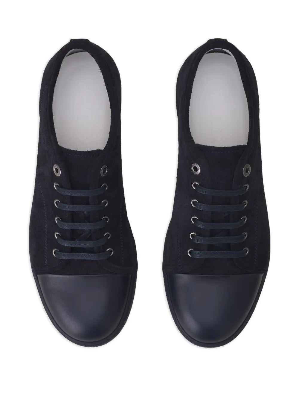 Lanvin Men Suede Sneakers With Contrasting Toecap - 4