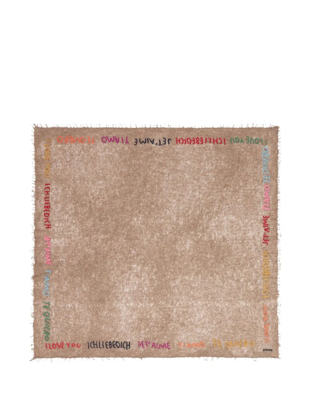 Little Te Quiero slogan-print frayed scarf - 1