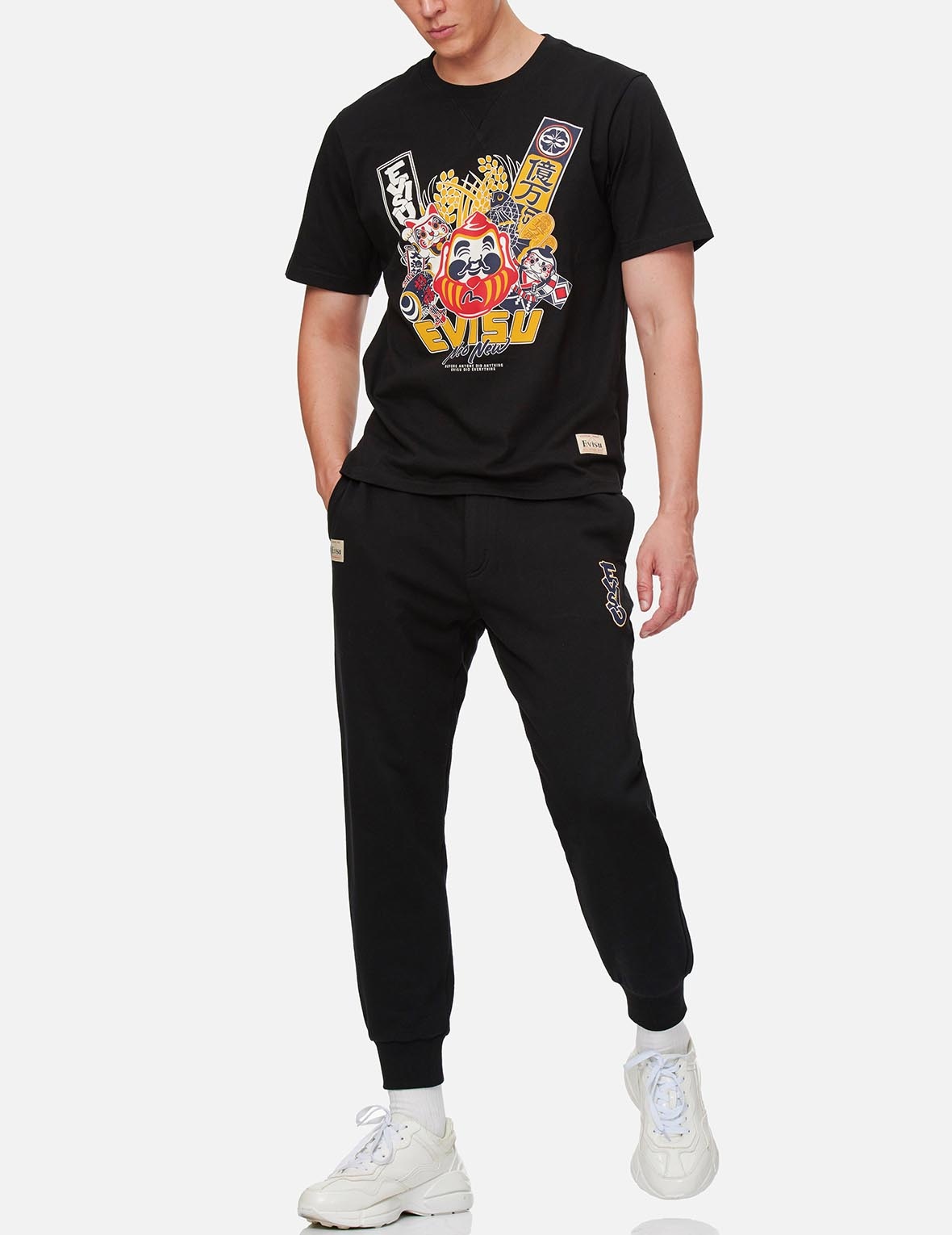 DARUMA AND COINS-PATTERNED DAICOCK PRINT SWEATPANTS - 6