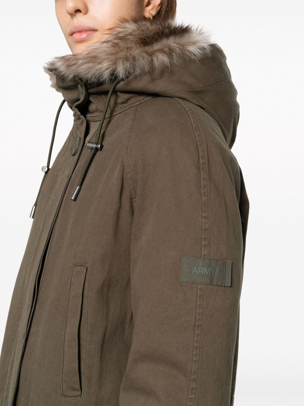 shearling-trim hooded parka - 5