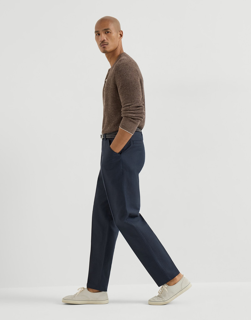 Cotton and linen panama trousers 5