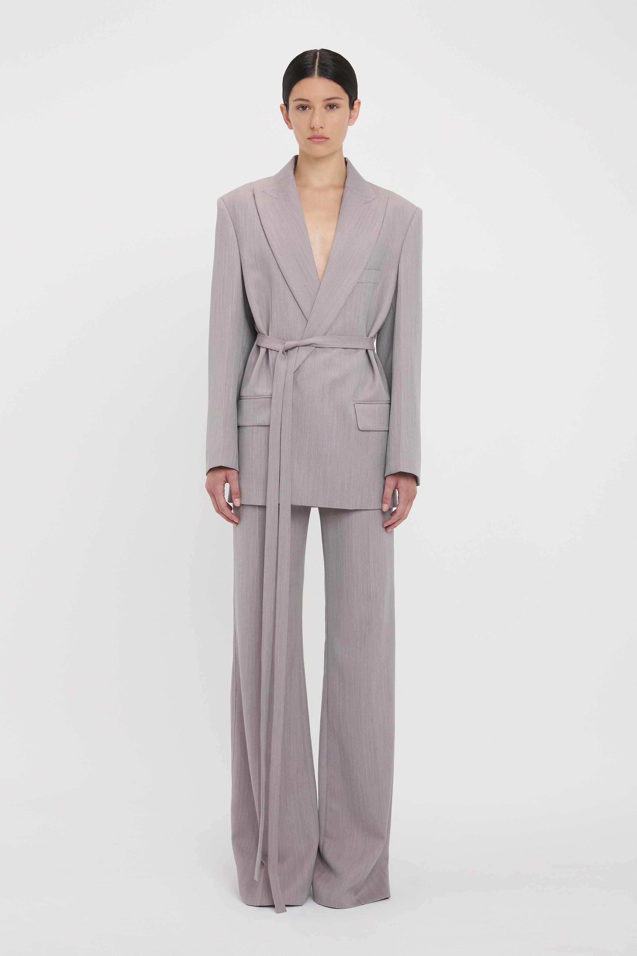 Tailored Belted Jacket In Quartz - 2