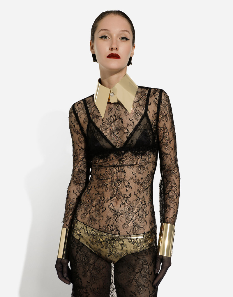 Dolce & Gabbana Rigid metal shirt collar necklace outlook