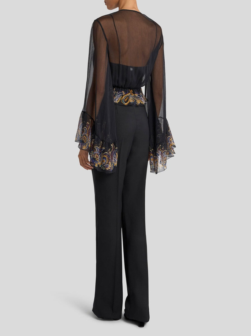 SILK-BLEND JUMPSUIT WITH PLACED PAISLEY FOLIAGE PRINT 4
