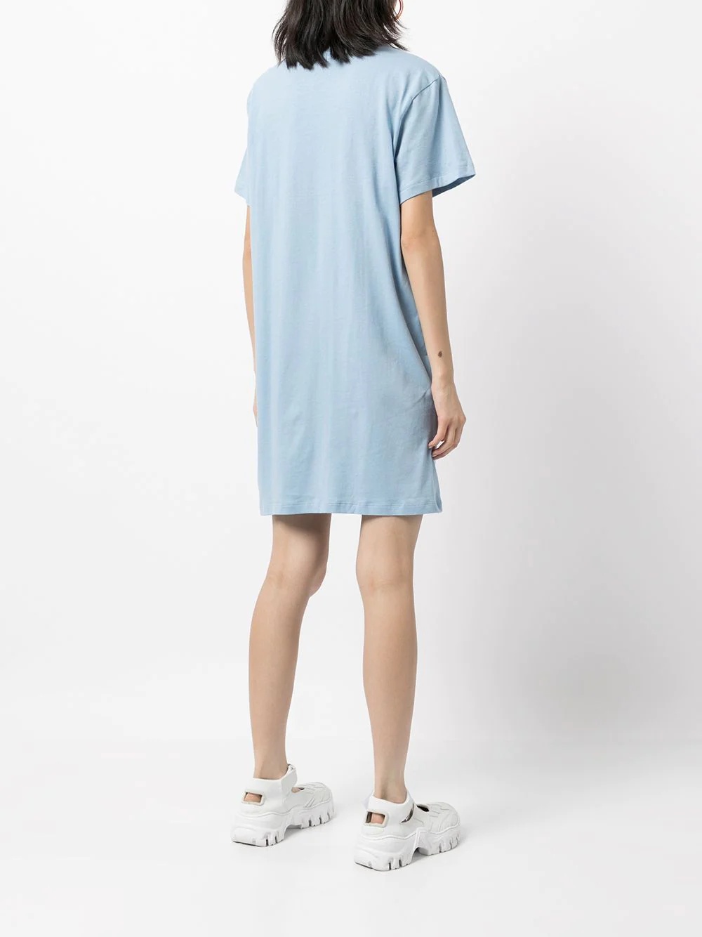 logo-embroidered cotton T-shirt dress - 4