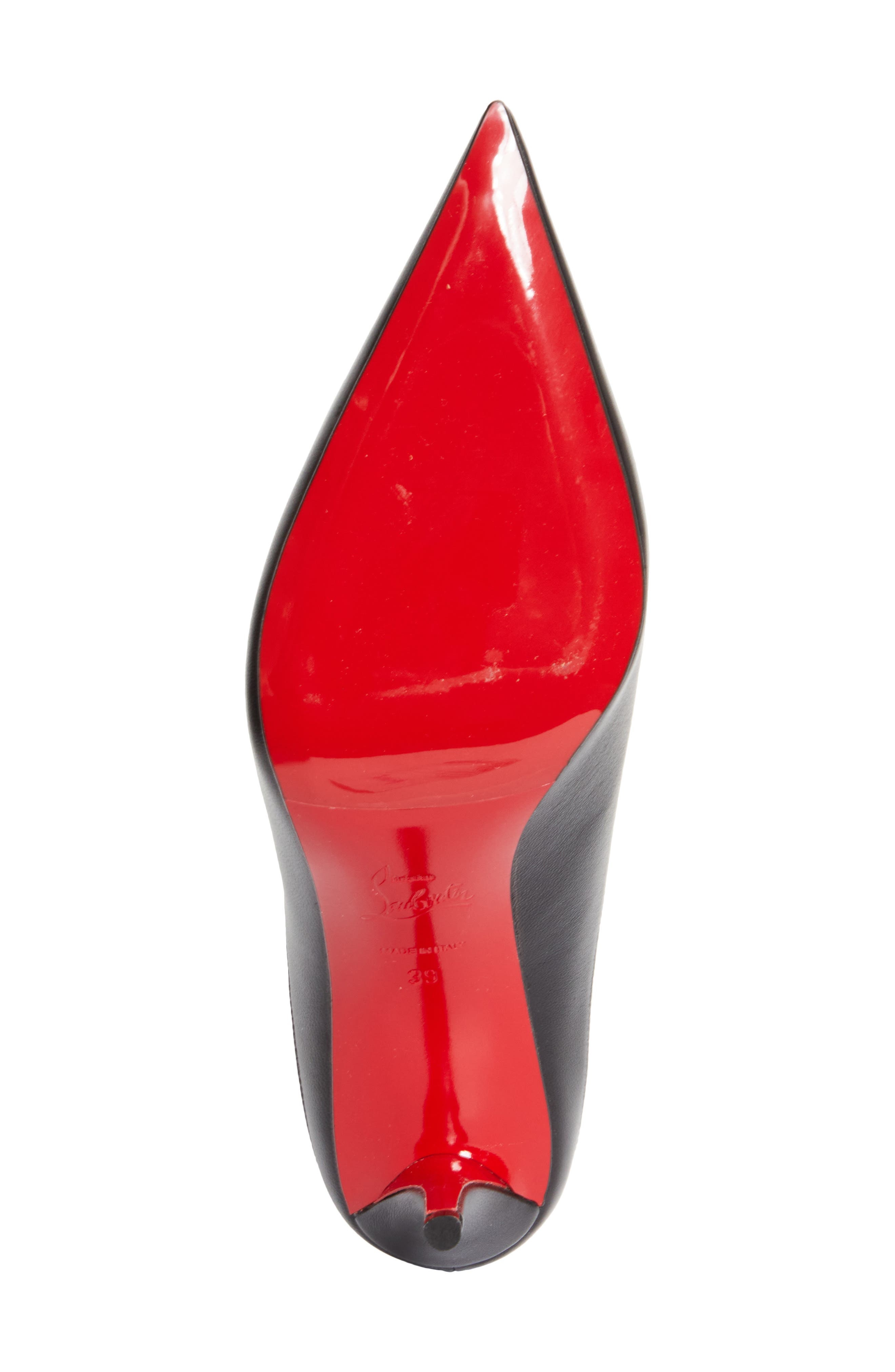 Christian Louboutin Miss Z Slimimule Pointed Toe Mule in Black/Lin Black at Nordstrom - 6