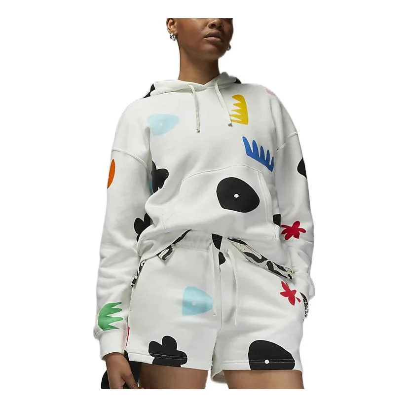 (WMNS) Air Jordan Artist Series by Mia Lee Fleece Hoodie 'White' DQ4606-133 - 1