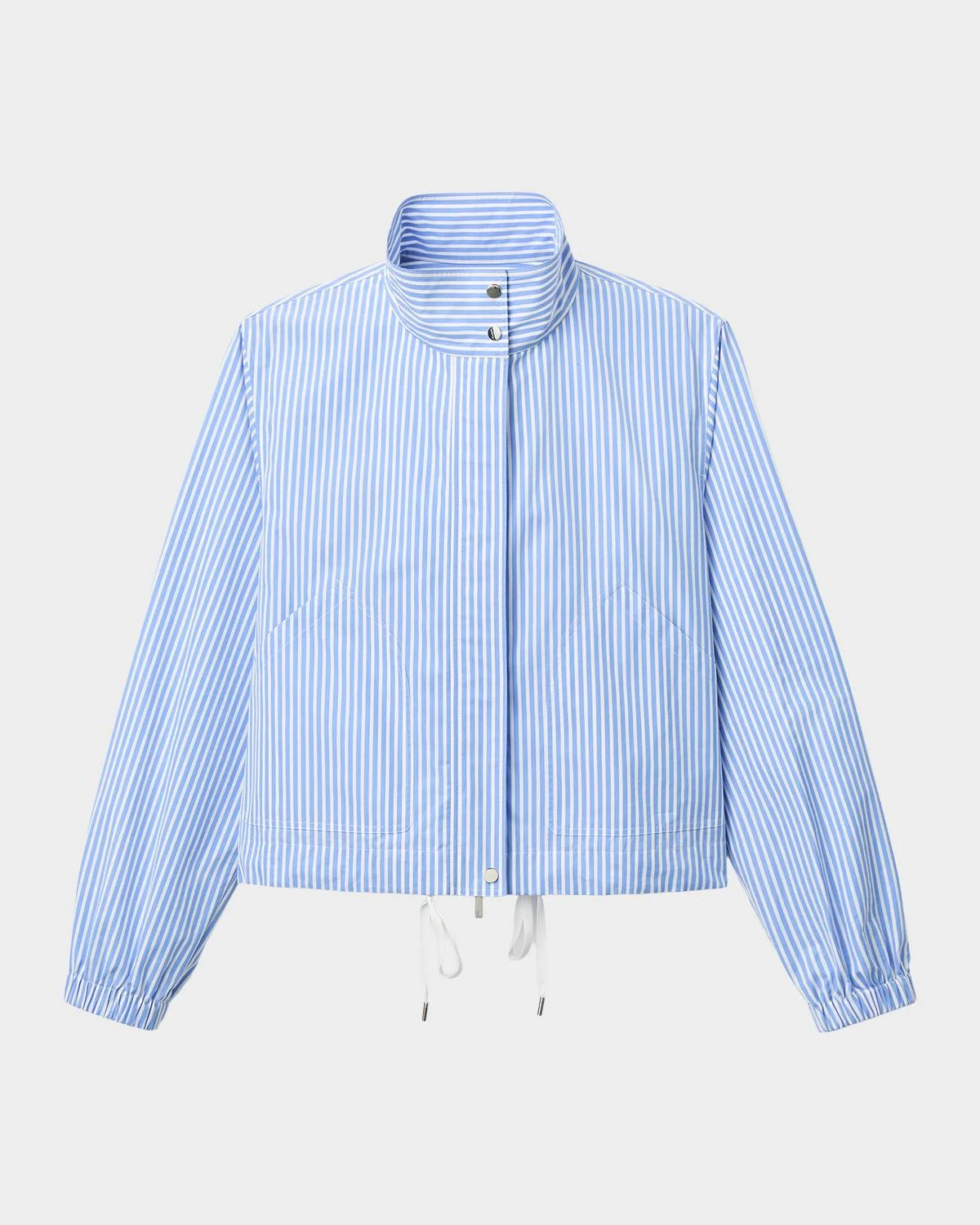 Zip-Front Striped Cotton Bomber Jacket - 1