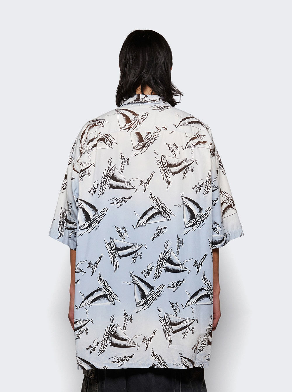 Vintage Like Aloha Shirt Light Blue - 4