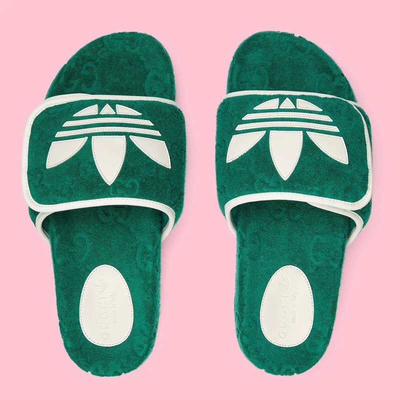 GUCCI adidas x Gucci men's GG platform sandal outlook