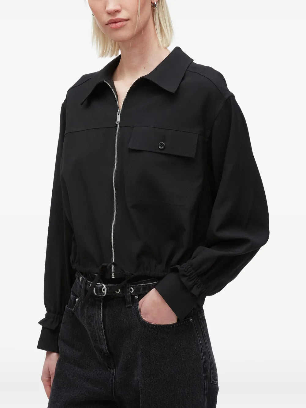 Fluid Tailoring Long Sleeve Cropped Shirt Jacket - 3