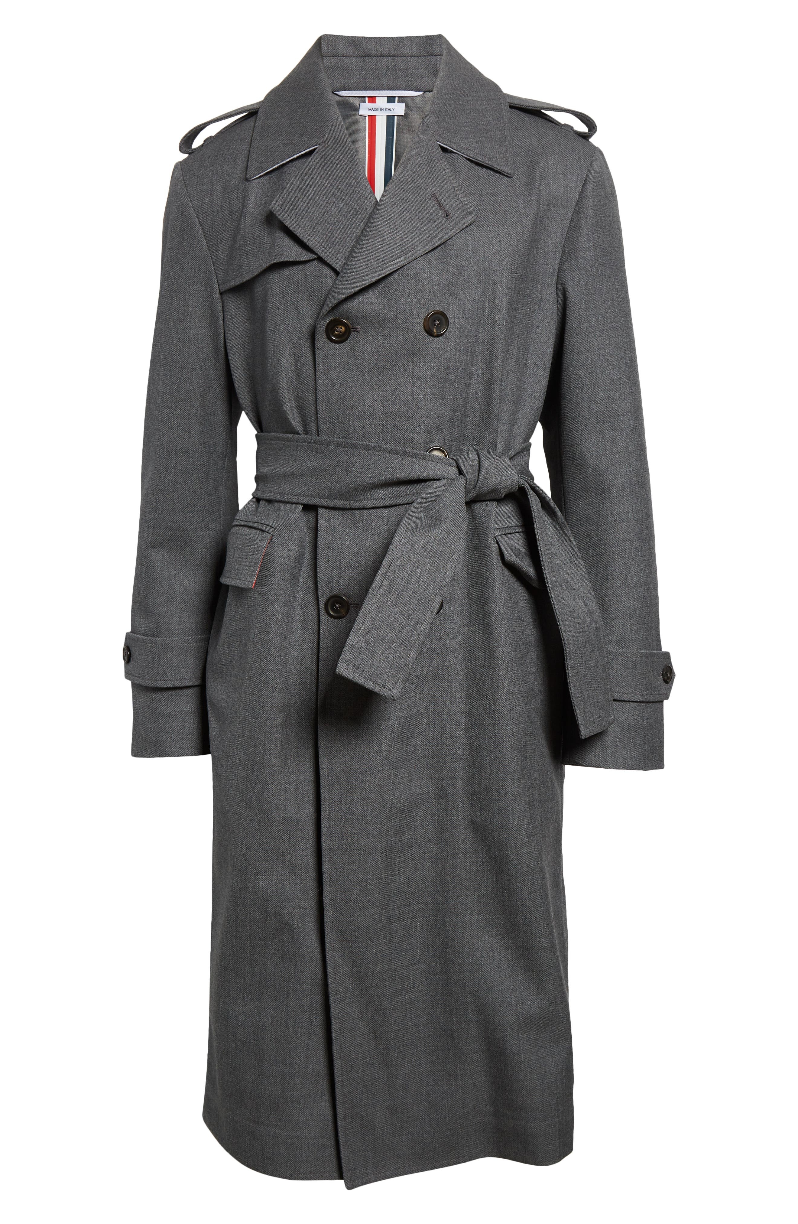 Thom Browne Unstructured Wool Blend Twill Trench Coat in Medium Grey at Nordstrom - 7