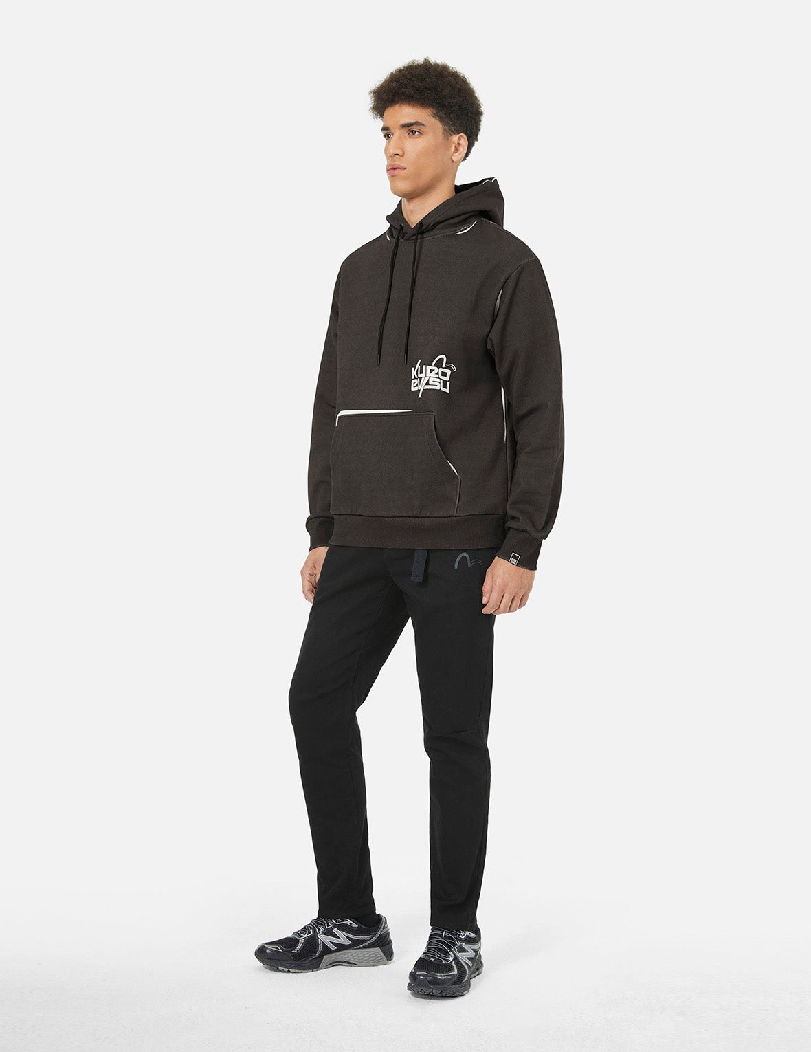 Logo and Seagull Print Relax Fit Hoodie - 3