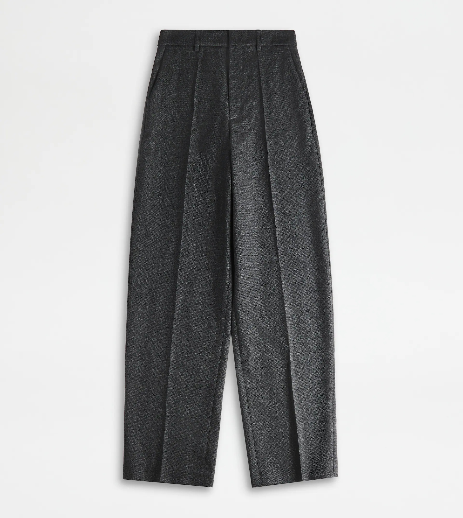 PANTS IN WOOL - BLACK, GREY - 1