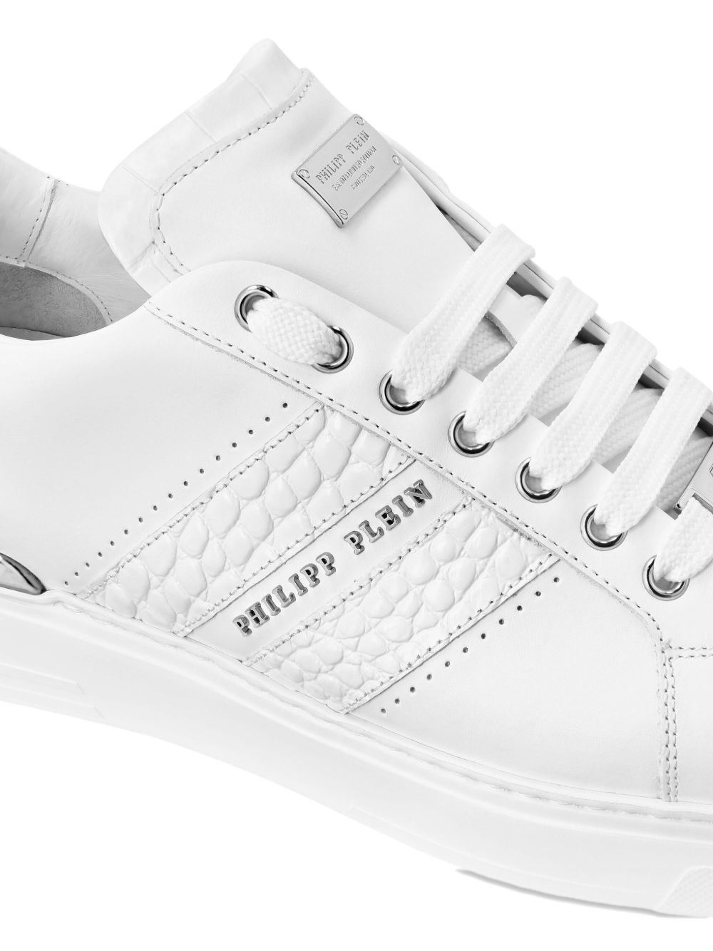 logo-embellished leather sneakers - 4