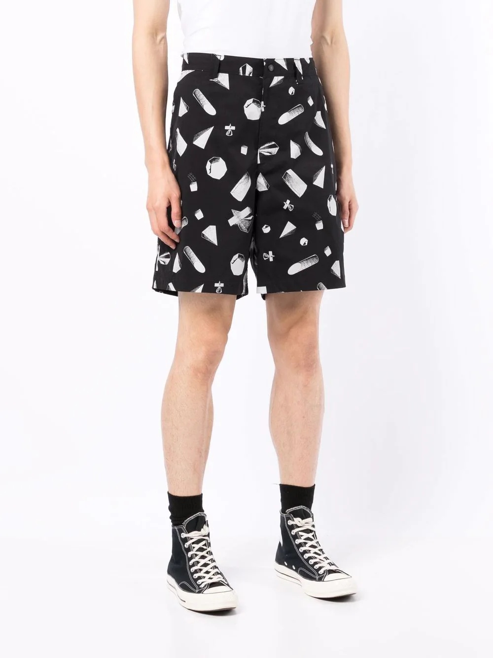 abstract geometric print shorts - 3