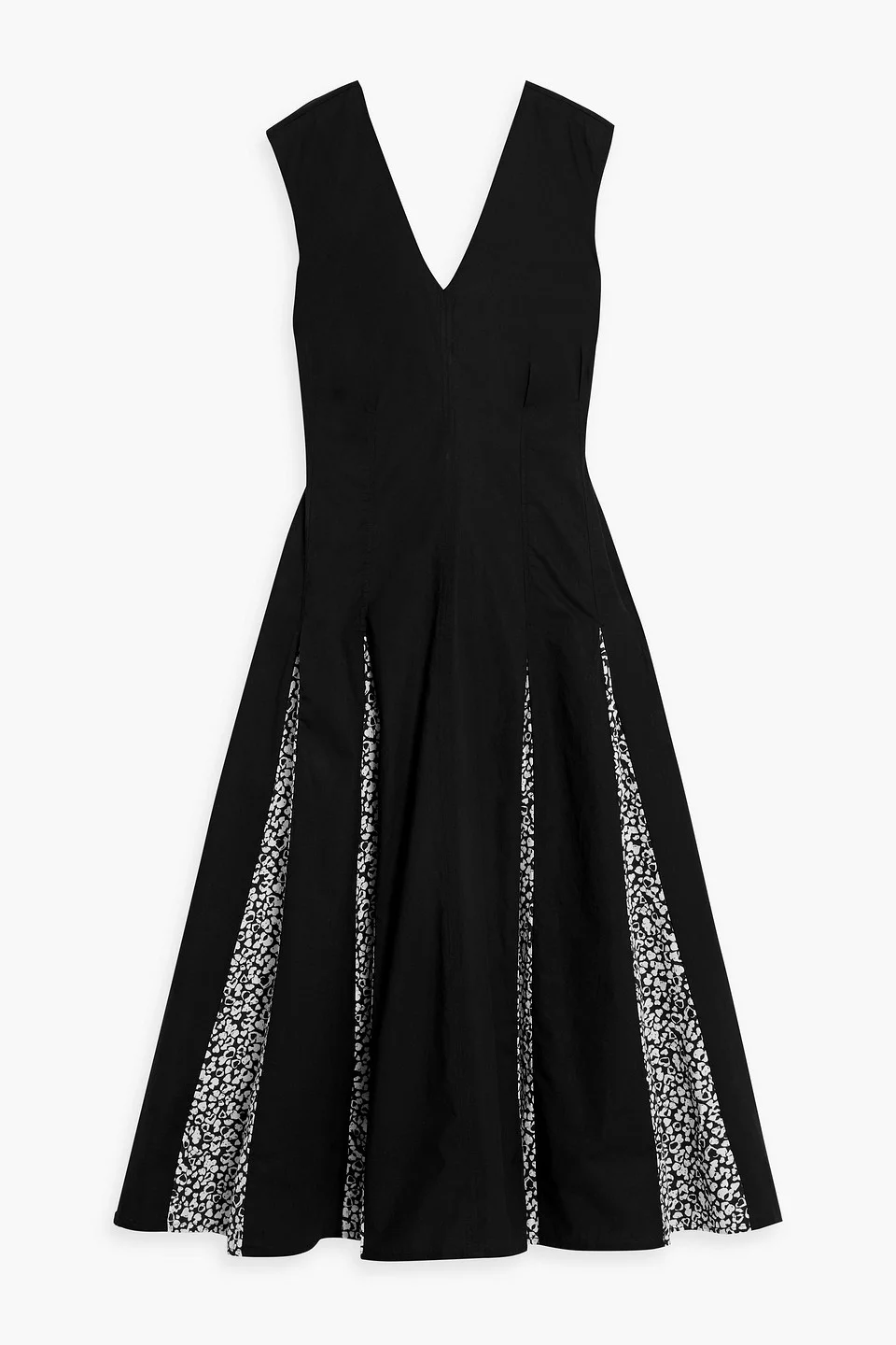 Ella pleated printed cotton-poplin midi dress - 1